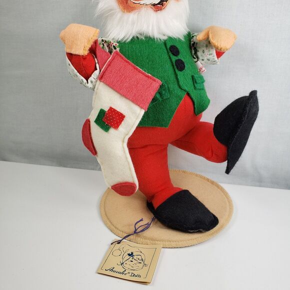 Annalee Dolls 12" Santa w/Stocking 1990 Christmas 5486 - Picture 3 of 16